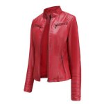 Veste en cuir pu pour femmes - mobigarlan - xhn82 - rouge - coupe mince - grande taille - tissu léger ... Veste en cuir pu pour femmes - mobigarlan - xhn82 - rouge - coupe mince - grande taille - tissu léger ...