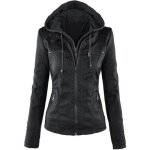 Veste en cuir slim femme manteau à capuche ferm. . . Veste en cuir slim femme manteau à capuche ferm. . .