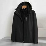 Veste en cuir thermique funmoon pour homme - noir