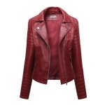 Veste cuir uni moto pour femme bomber col montant similicuir fit grande vtements