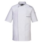 Veste cuisine de chef coton respirante coupe slim portwest surrey m / c - blanc Veste cuisine de chef coton respirante coupe slim portwest surrey m / c - blanc