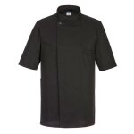 Veste cuisine de chef coton respirante coupe slim portwest surrey m / c - noir Veste cuisine de chef coton respirante coupe slim portwest surrey m / c - noir