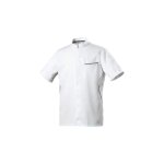 Veste de cuisine mixte manches courtes dunes blanc et bleu - robur