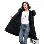 Veste dhiver en coton pour femme - vitata - mi - longue à capuche - coupe - vent - noir Veste dhiver en coton pour femme - vitata - mi - longue à capuche - coupe - vent - noir