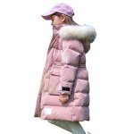 Veste dhiver de coton pour filles vêtements de neige adolescentes Épais et lumineux imperméable rose Veste dhiver de coton pour filles vêtements de neige adolescentes Épais et lumineux imperméable rose