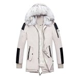Veste dhiver Épaisse et chaude à capuche pour homme manteau long décontractée blanc Veste dhiver Épaisse et chaude à capuche pour homme manteau long décontractée blanc
