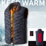 Veste dhiver - funmoon - doudoune en coton chauffant - usb - gris foncé - pour homme Veste dhiver - funmoon - doudoune en coton chauffant - usb - gris foncé - pour homme