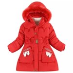 Veste dhiver rembourre en coton pour filles manteau  la mode vtements dextrieur chauds rouge