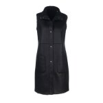 Veste doudoune mi - longue rversible femme ? navy - noir ? sans manches ? chic chaude& tendance ? automne ...