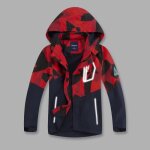 Veste enfant impermable coupe - vent  capuche color block doublee polaire - rouge - insfity - mixte ...