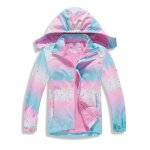 Veste enfant - insfity - imperm�able coupe - vent � capuche amovible - couleur graduelle - bleu rose