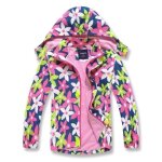 Veste enfant - insfity - imperm�able coupe - vent � capuche amovible - imprim� fleurs - rose