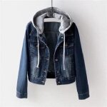 Veste pour femmes - autrement - veste capuche en denim manches longues - bleu