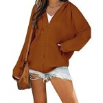 Veste femme à capuche lâche automno casual manche longue couleur unie - orange Veste femme à capuche lâche automno casual manche longue couleur unie - orange