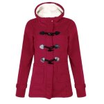 Veste femmes manteau  capuche bouton corne blouson manches longues chaud pais hoodie hoody outwear ...