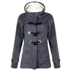 Veste femmes manteau  capuche bouton corne blouson manches longues chaud pais hoodie hoody outwear ...