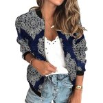 Veste femme motard veste printemps t lger bomber veste outwear zipp imprim floral court veste - ...