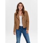 Veste femme only ava imitation cuir biker - toasted coconut - 36