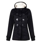 Veste femme - pm100 - noir - bouton corne - manches longues - automne hiver