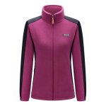 Veste femme polaire hiver chaude col montant - violet - randonne alpinisme - manches longues