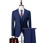 (veste + gilet + pantalon)costume homme 3 pi�ces mariage business slim fit smoking simple poitrine men ...