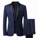 (veste + gilet + pantalon)ensemble de costume homme revers en pointe blazer et pantalons mariage smoking ... (veste + gilet + pantalon)ensemble de costume homme revers en pointe blazer et pantalons mariage smoking ...