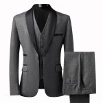 (veste + gilet + pantalon)ensemble de costume homme revers en pointe blazer et pantalons mariage smoking ...