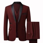 (veste + gilet + pantalon)ensemble de costume homme revers en pointe blazer et pantalons mariage smoking ... (veste + gilet + pantalon)ensemble de costume homme revers en pointe blazer et pantalons mariage smoking ...