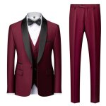 (veste + gilet + pantalon + noeud)costume homme mariage business slim fit smoking men suits bordeaux ...