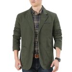 Veste guocu en coton homme casual velours ctel arme verte