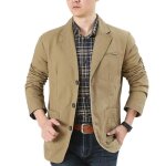 Veste guocu en coton homme casual velours ctel kaki