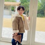 Veste dhiver pour bb funmoon - chameau - fermeture  glissire - enfant - mixte