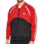 Veste rouge / noir homme adidas track top