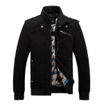 Veste homme aviateur 100% coton - leoclotho - kaki - col stand - up