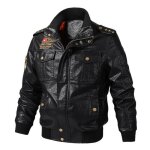 Veste homme aviateur en matelass - mobigarlan - grande taille - noir - fbc169