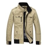 Veste homme aviateur slim matelass� - mobigarlan - kaki - 100% coton - grande taille - fbc166
