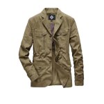 Veste homme blazer militaire multi - poches en coton comfort casual - insfity - kaki