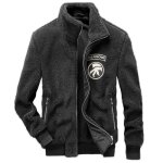 Veste homme en cachemire chaud pour lautomne et lhiver - col montant - couleur unie - noir / gris fonc ...