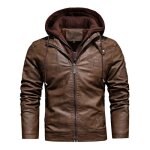 Veste hommes  capuche en slim pu cuir moto de bomber fit grande vtements masculin