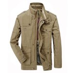 Veste homme casual col montant veste mi - longue vtements automne - zewow - kaki - vert - homme