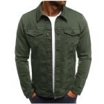 Veste homme casual léger - terre verte - printemps Été - lin - cardigan à revers et boutons Veste homme casual léger - terre verte - printemps Été - lin - cardigan à revers et boutons