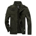 Veste homme en coton casual veste col rabattu - vert militaire - vert Veste homme en coton casual veste col rabattu - vert militaire - vert