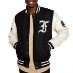Veste homme fubu tribal college jacket 6075134 noir et blanc