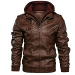 Veste homme hiver chaud polaire cuir noir blousons capuche doublé Épaisse grande taille motard - brun ... Veste homme hiver chaud polaire cuir noir blousons capuche doublé Épaisse grande taille motard - brun ...