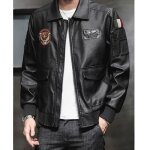 Veste homme d?hiver chaud plus de velours de marque veste homme en simili cuir blouson col revers hommenoir2 ...