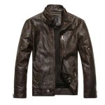Veste homme en jean aviateur en revers veste en cuir pu mode
