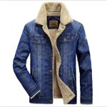 Veste homme en jeans casual blouson hiver Épaissir manteau homme - funmoon - bleu Veste homme en jeans casual blouson hiver Épaissir manteau homme - funmoon - bleu