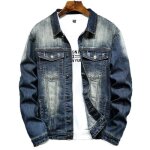 Veste homme en jean col revers de marque nouvelle outdoor printemps automne veste slim blouson mode distressed ...