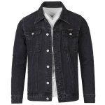 Veste hommes en jean uni de baggy fit - mobigarlan - xd164 - tissu matelass� - boutons - poches