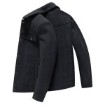 Veste homme en laine imprime chaude slim col revers